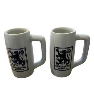 Lowenbrau Munich Stoneware Beer Mug Stein Made in Brazil Vintage